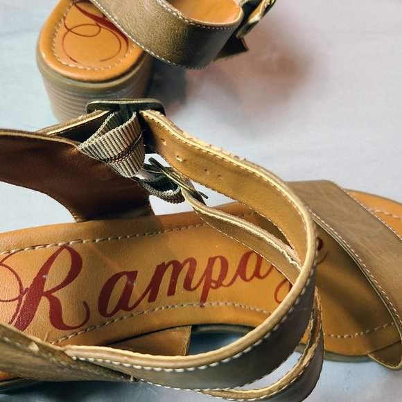 Rampage Jabari Women's Size 7.5 Faux Leather Open Toe Pumps Heels Sandals Shoes - Picture 11 of 12